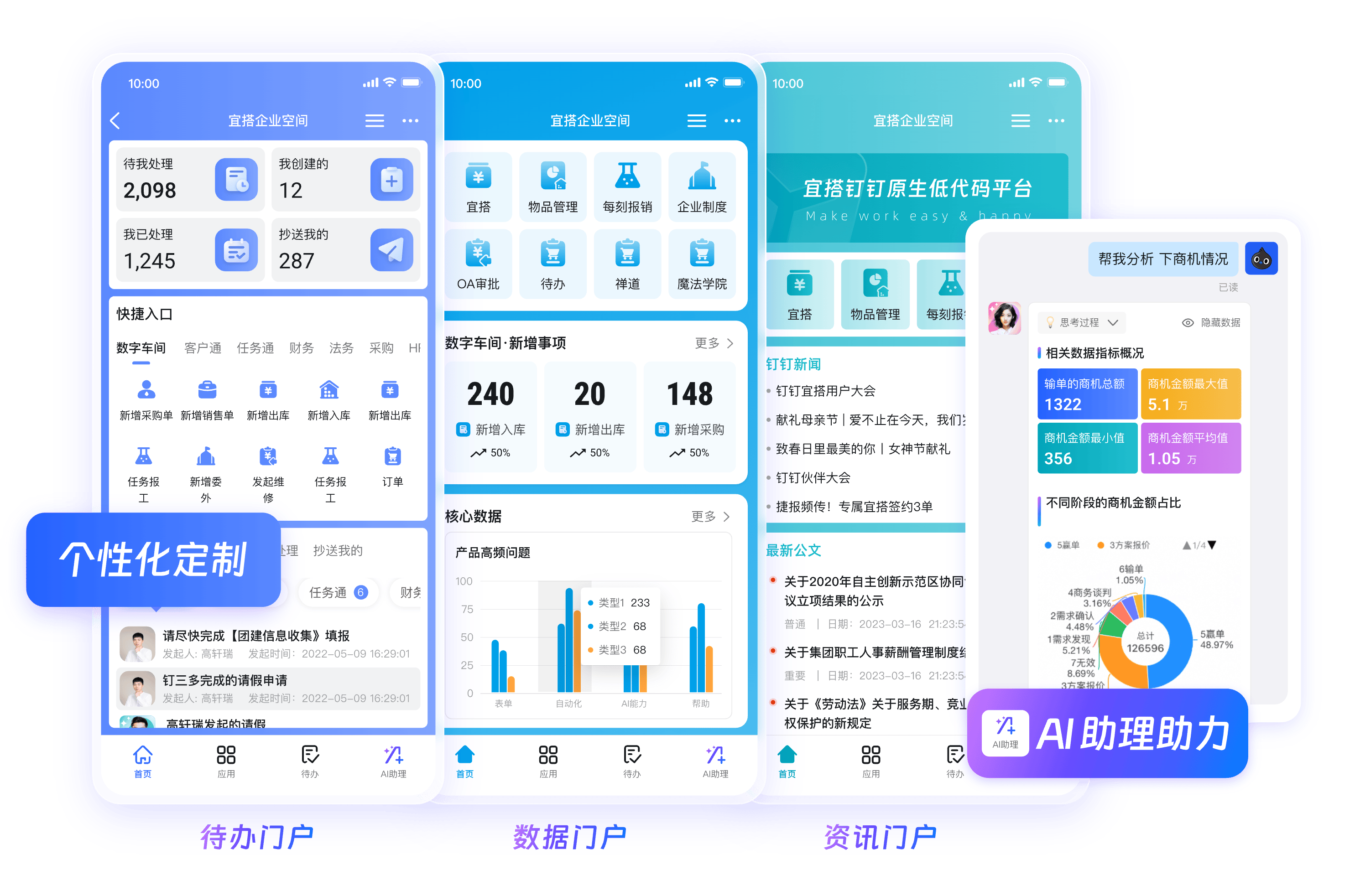 钉钉混合办公数字化协同界面